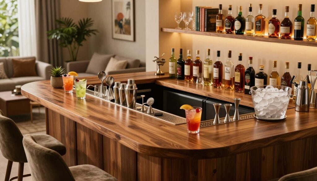 Essential elements for a functional home bar