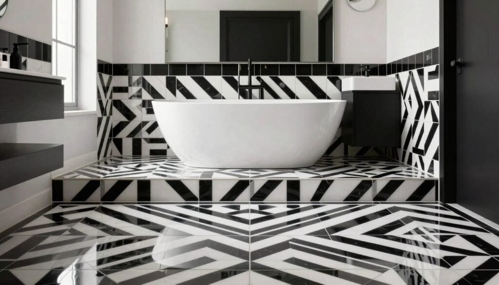 Black and White Bathroom Tile